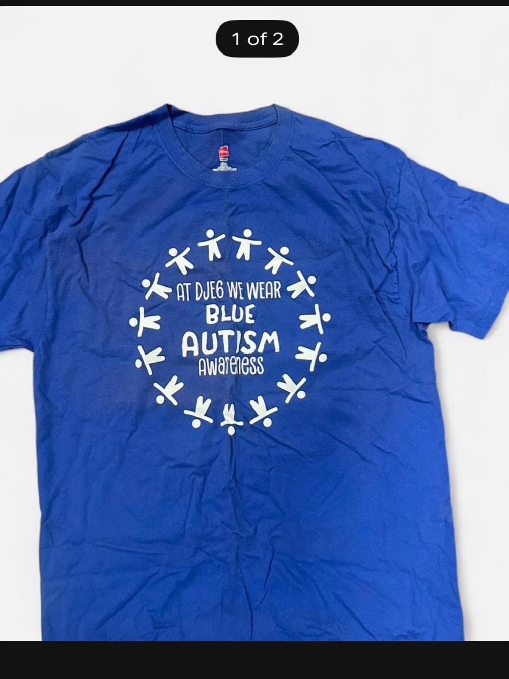Amazon Men's Blue Short Sleeve 'Blue Autism Awareness' Graphic Tee